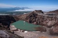 The beautiful crater lake in Gorely VolcanoÃ¢â¬â¢s crater Royalty Free Stock Photo